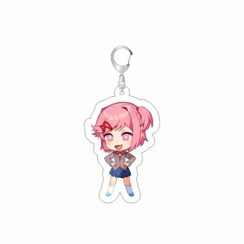 Móc khóa acrylic câu lạc bộ văn học Anime Doki Doki, Sayori Natsuki, Yuri Monika, phiên bản Q dễ thương, mặt