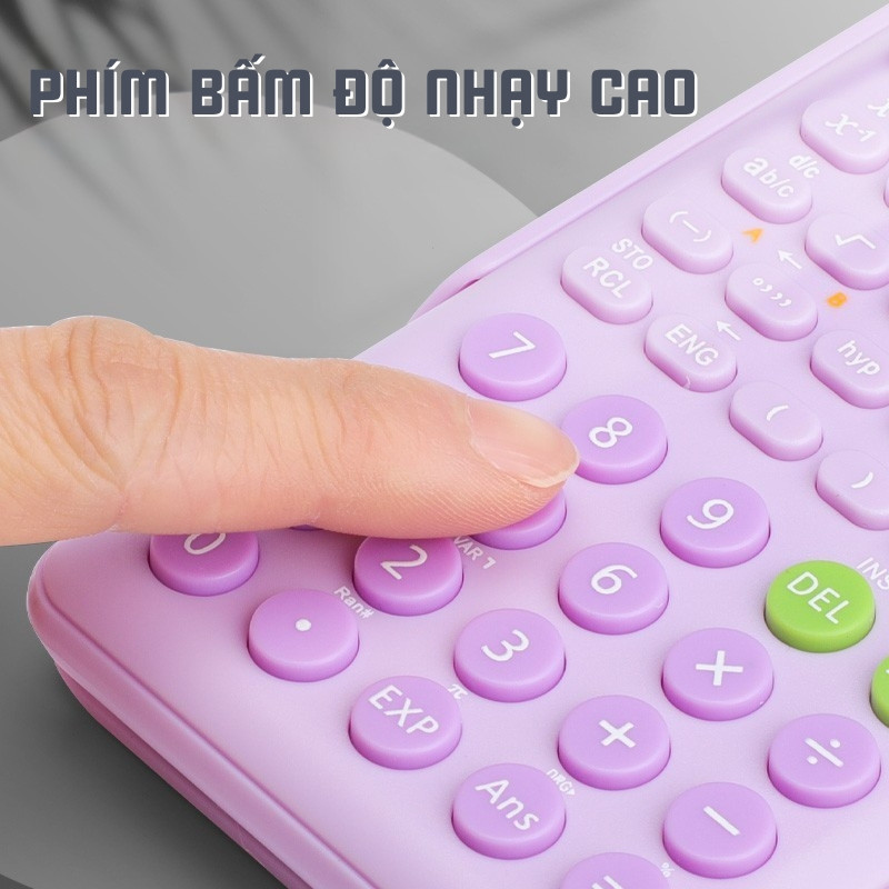 Máy tính khoa học cấp 2 cấp 3 đa năng 240 chức năng, văn phòng phẩm màu pastel sang trọng hỗ trợ học tập hiệu quả