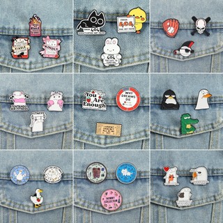 Set 3 Huy hiệu Hoạt hình Dễ thương từ Kim loại, Thiết kế sáng tạo - Phụ kiện cá tính cho Balô và Quần áo