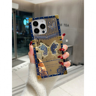 Ốp lưng iPhone 16 16E 15 14 13 12 11 Pro Max mới sang trọng thời trang giá đỡ bướm chống rơi