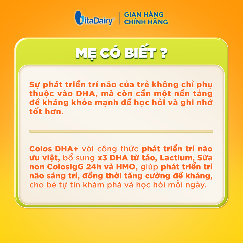 [NHIỀU GIAI ĐOẠN] Sữa bột Colos DHA+ cho trẻ – Bổ sung dinh dưỡng, hỗ trợ phát triển trí não – Lon 800g