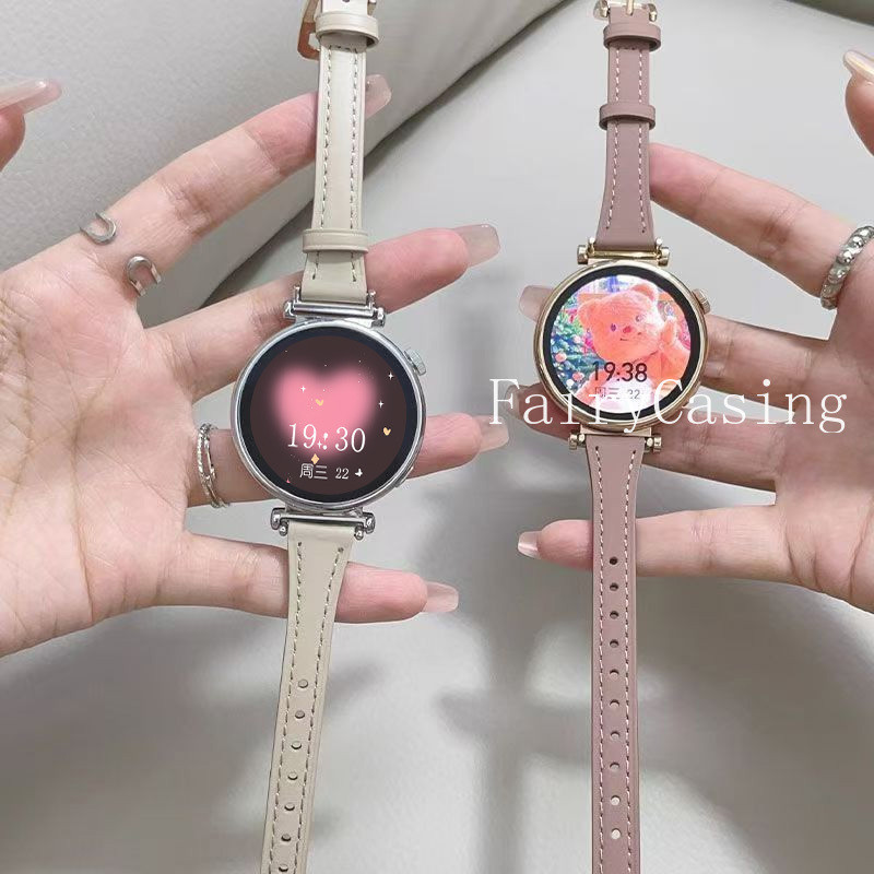 Dây da thời trang mỏng 18 20 22mm cho Samsung Galaxy Watch 8 7 FE 6 5 Pro 4 5 6 40 44mm Dây đeo đồng hồ phát hành nhanh
