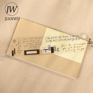 JIANWU 45mm * 6m Vintage Màu Nước Văn Bản Tiếng Anh Lưu Ý Vật Liệu Phong Cảnh Cắt Kéo Thêu Sò Băng PET Tạp Chí Sáng Tạo Văn Phòng Phẩm