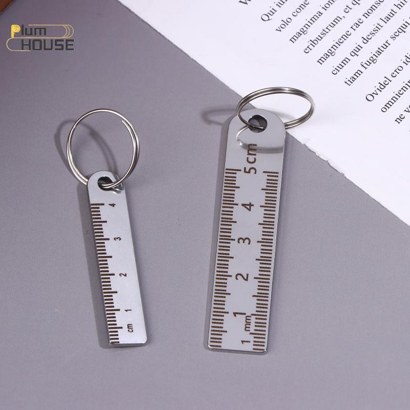 Thước Mini Inox PlumHOUSE Có Móc Khóa - Dụng Cụ Đo Đồ Dùng Văn Phòng Và Học Tập (Thước Đo Chống Mất) VN