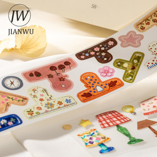 JIANWU Xem Những Điều Nhỏ Series Kawaii Ánh Sáng Hoa Kẹp Túi Xách Chim Phong Cảnh Chất Liệu Cắt Băng Sáng Tạo Tạp Chí Văn Phòng Phẩm
