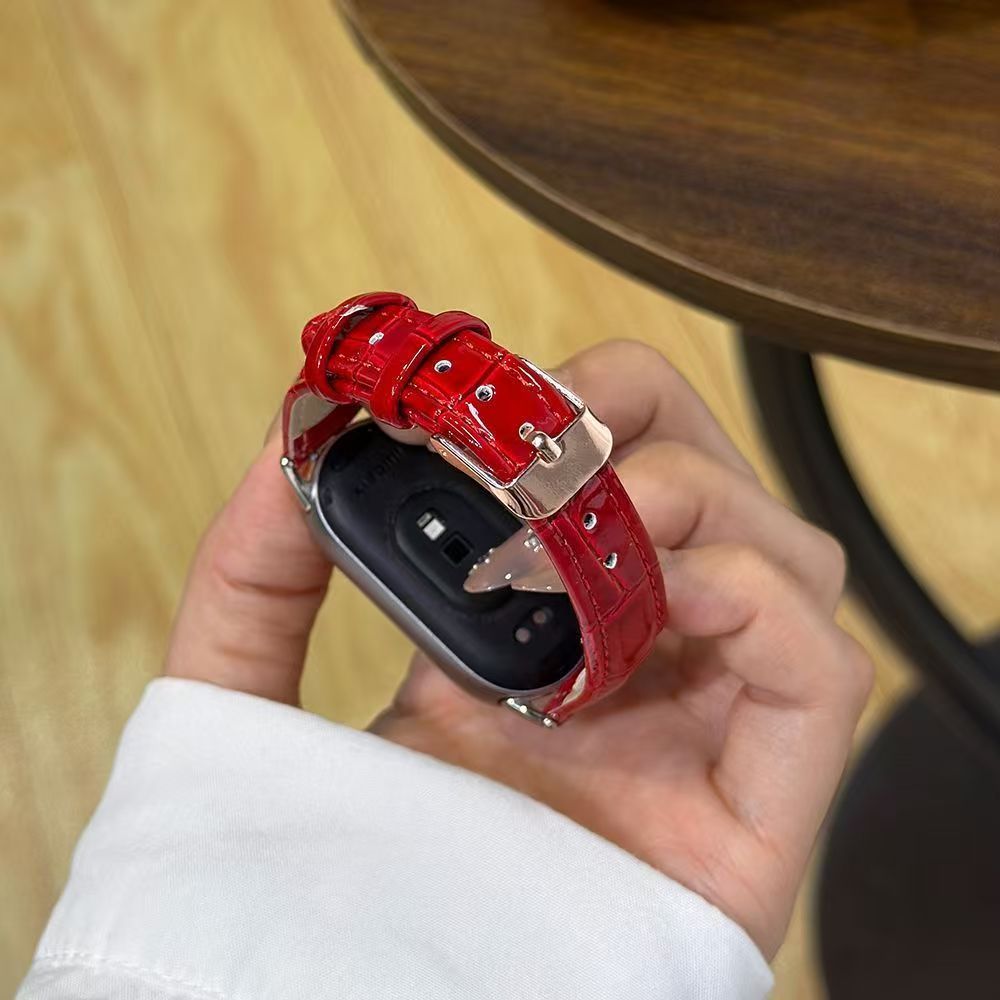 Dây đeo bằng da tre mỏng thời trang cho Xiaomi Mi Band 10 9 8 7 6 5 4 3 Nfc Dây đeo đồng hồ cho vòng đeo tay Miband 9pro