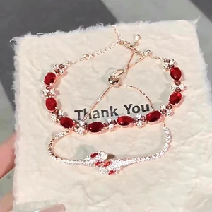 Voòng tay nữ zircon đỏ siêu lấp lánh, thiết kế thời trang và đa năng.