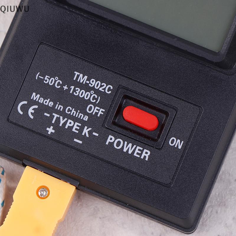 Đồng hồ đo nhiệt độ QIUWU TM-902C (-50C đến 1300C) TM902C Cảm biến nhiệt kế loại K kỹ thuật số + Đầu dò cặp nhiệt điện.