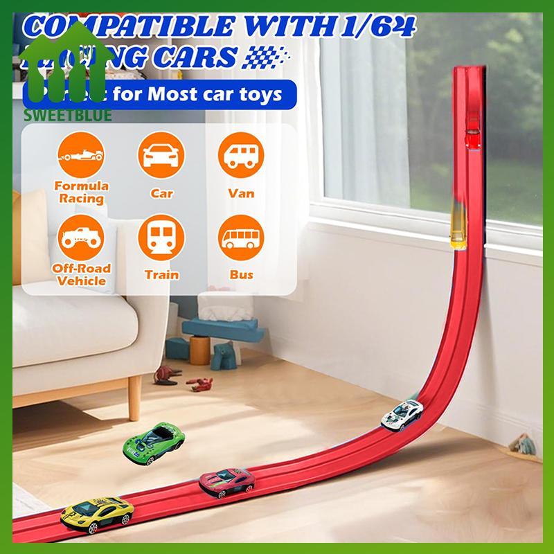 SWEET 13 Ft Và 16 Ft Linh Hoạt Đua Tra Dành Cho Trẻ Em, Đua Xe Ramp Tra Có Cốc Hút Và 4 Xe Đua Nhỏ n