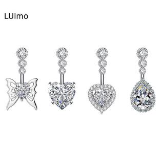 LUImo Nhẫn thép không gỉ hình trái tim - Trang sức rốn gợi cảm dành cho nữ