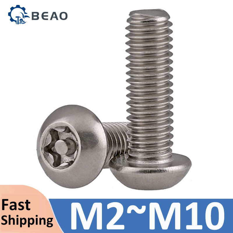 Đầu nút Torx sáu thùy bằng thép không gỉ có chốt Tamper Proof Chống trộm Vít an ninh Bu lông M2 M2.5 M3 M4 M5 M6 M8 M10