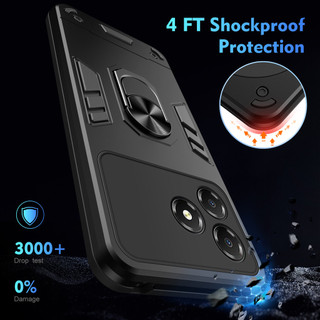 Dành Cho ZTE Blade A36 4G / 5G Ốp điện thoại Chiến Binh Thiết Kế Lưng Cứng Có Giá Đỡ Nhẫn Chống Sốc Mềm TPU Nâng Cạnh Mỏng Bao
