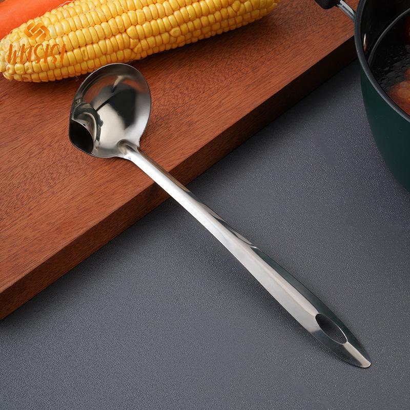 [WUSISI] Thìa Rây Lọc Inox Súp Rây Lọc Nhà Bếp Dầu Canh Tách Mỡ Sữa Chua Dầu Skimmer Thìa Phụ Kiện Nhà Bếp MỚI