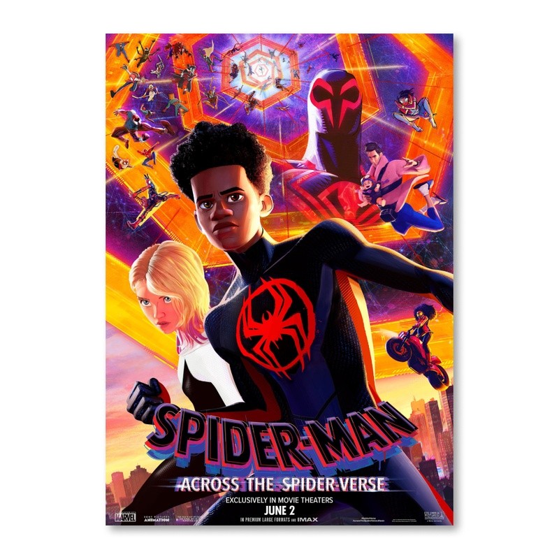 Người Nhện Vượt Qua Người Nhện Marvel Canvas Poster Miles Gwen Trang Trí Tường Phòng Ngủ