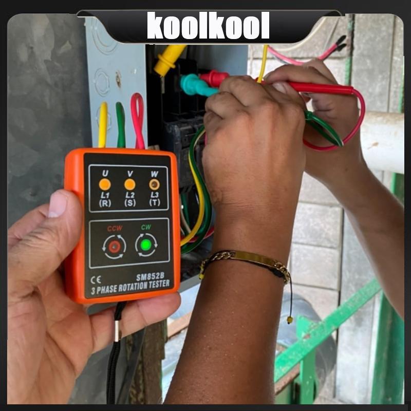 Kool Precisions SM852B Bộ kiểm tra xoay pha có còi LED Bộ kiểm tra trình tự pha Nâng cấp để đo nhanh
