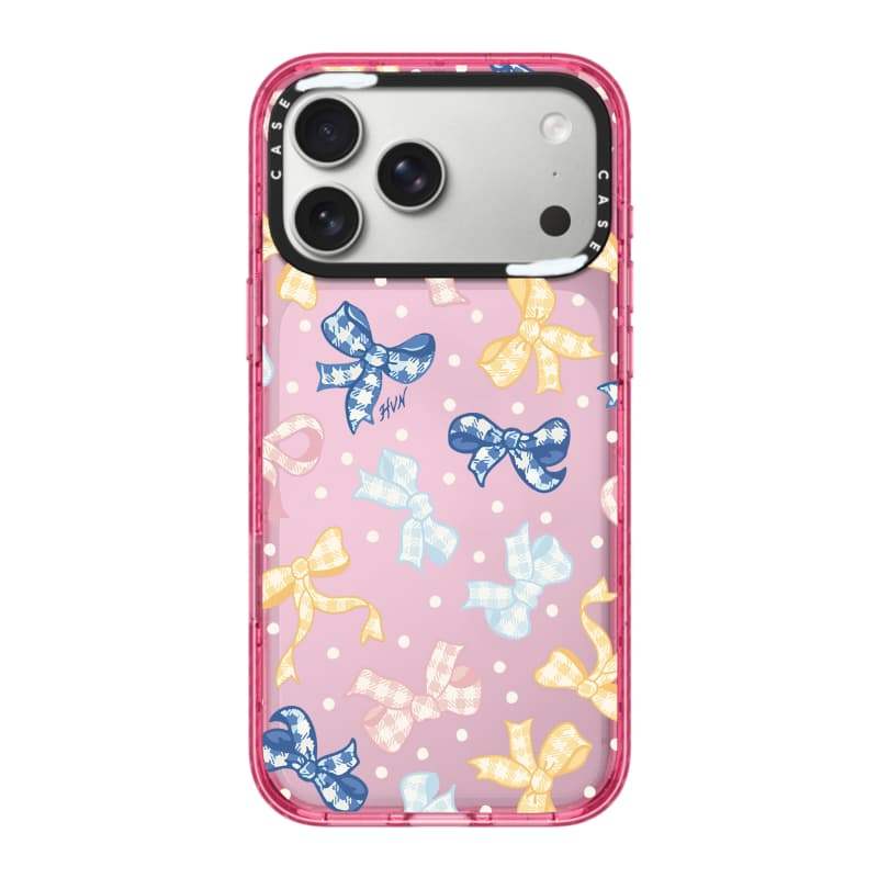 CASECASE X Gingham Nơ Màu Đen / Bầu Trời Xanh / Hồng Fizz Kẹo Bộ Sưu Tập Màu Sắc Trong Suốt Cứng Từ Tính Hút Tác Động Dành Cho Apple IPhone 13 14 15 16 17Pro Max Plus Có Hộp