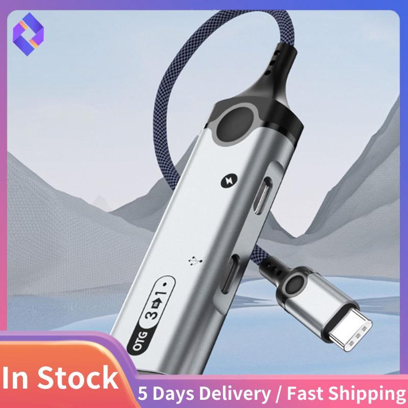 PD 60W Docking Station Bộ chuyển đổi OTG 3in1 Type-C Bộ chuyển đổi USB Đầu đọc thẻ đĩa U ngoài Sạc Android