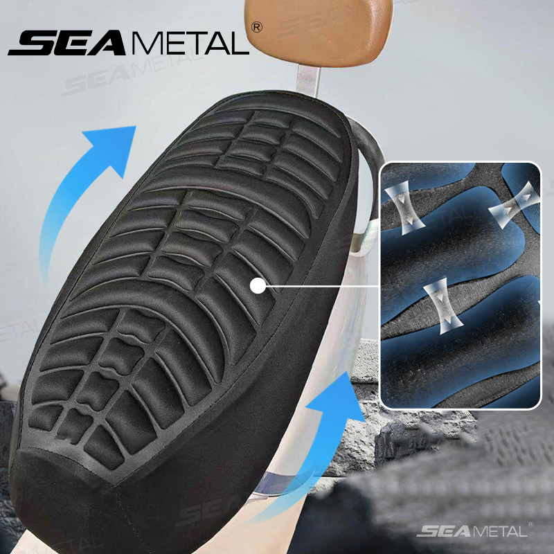 SEAMETAL Xe Máy 3D Đệm Ghế Thoải Mái Không Khí Gối Gel Miếng Lót Chống Trượt Moto Bảo Vệ Đa Năng