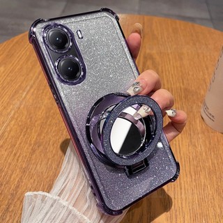 Dành Cho OppoA6t 5G Vỏ Cho Oppo A6t Pro A6tPro A6X A6S A6C A6i A6Pro A 6 OppoA6tPro Giá Đỡ Vòng Giá Đỡ Vỏ Điện Thoại Lá Bling Lấp Lánh Trong Suốt Acrylic Chống Sốc Ốp Lưng
