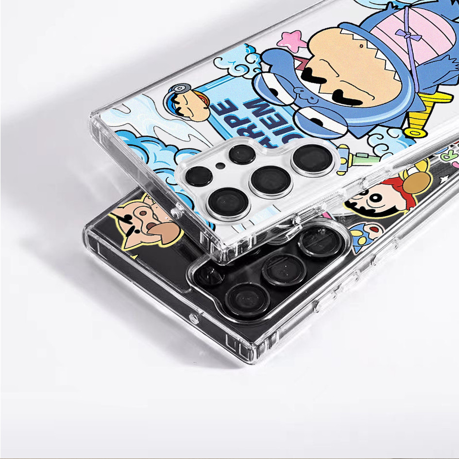 Dành Cho Samsung S26 S25 Siêu Dễ Thương Crayon Shin-chan Cứng Nam Châm Ốp Lưng Điện Thoại S24 FE S24U S23U S22 A17 A56 A55 S25 + S24 Plus S23 S20 FE Vỏ Samsung Chống Sốc