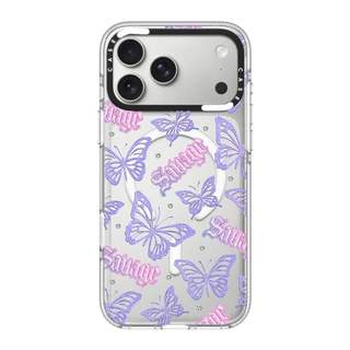 Ốp điện thoại CASECASE X Butterfly Savage HỒNG CAMERA PHIÊN BẢN RING Tác động Vỏ hút từ tính trong suốt cho iPhone 17 / 16 / 15 / 14 / 13 Pro Max Air với bao bì cao cấp