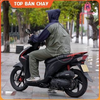 (CÓ BALO NGƯỜI LỚN)Bộ áo mưa có lưng che balo - Bộ mưa Sơn Thủy đeo balo, cặp sách dành cho người lớn, nhựa PVC bonshop