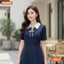 Đầm thiết kế BEMINE cổ đức xỏ dây dáng chữ A phù hợp đi làm-B447