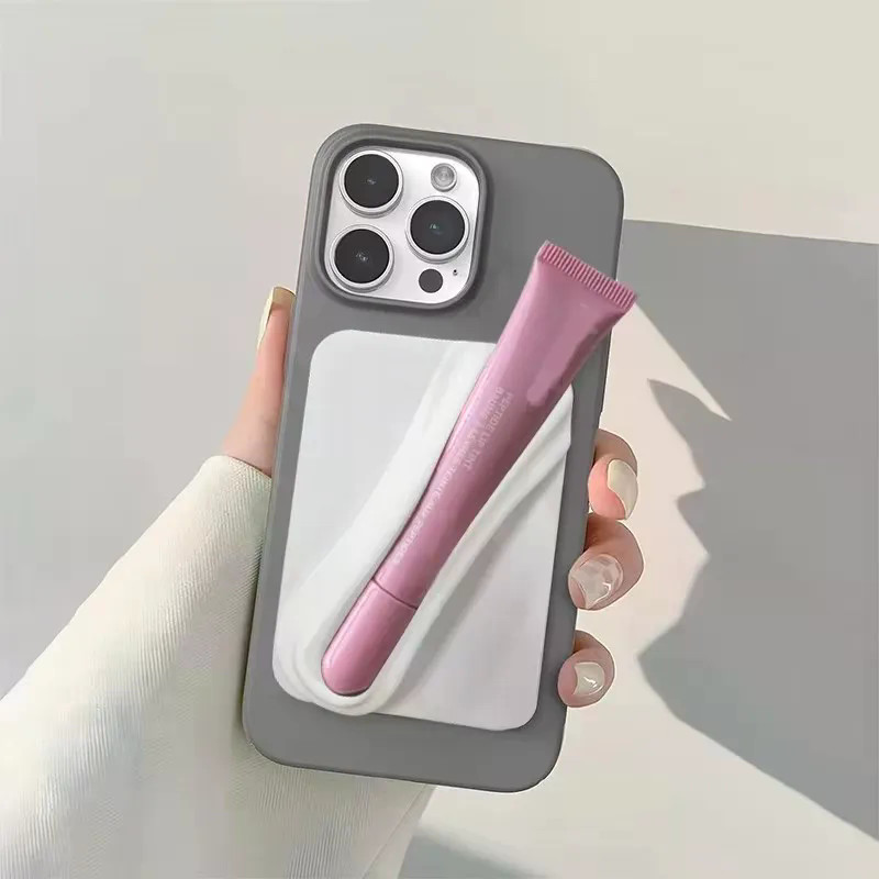 Son môi Dính Điện Thoại Lưng Dính Giá Đỡ Phù Hợp Với Viral Rhode Lip Tint Trang Điểm Vỏ Điện Thoại Silicon