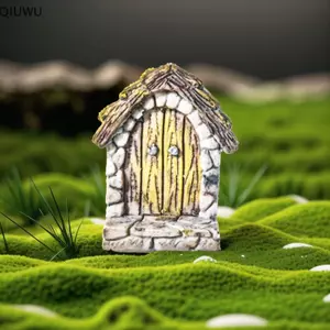 QIUWU 3 Chiếc Cửa Gỗ Nhỏ Khung Ảnh Phụ Kiện Mộc Mạc Nhựa Thủ Công Phong Cảnh Mini Naments Trang Trí Nhà Cây Đồ Trang Trí.