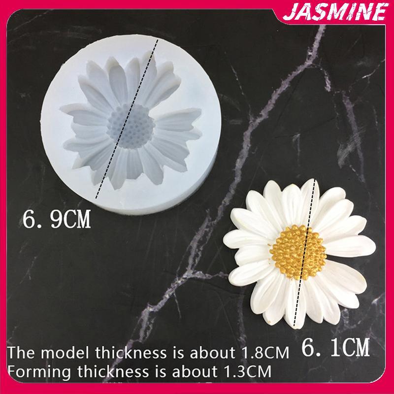 JASMINE Hoa Cúc Hoa Cúc Khuôn Silicon Có Lỗ Xe Hương Liệu Epoxy Xà Phòng Handmade Nến Khuôn DIY Trang Trí Kẹo Đóng Băng Khuôn JASMINE