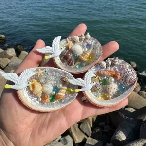 Vỏ ốc xà cừ Nhãn dán tủ lạnh Tính năng lưu niệm diy Handmade Vỏ bào ngư Nhãn dán tủ lạnh
