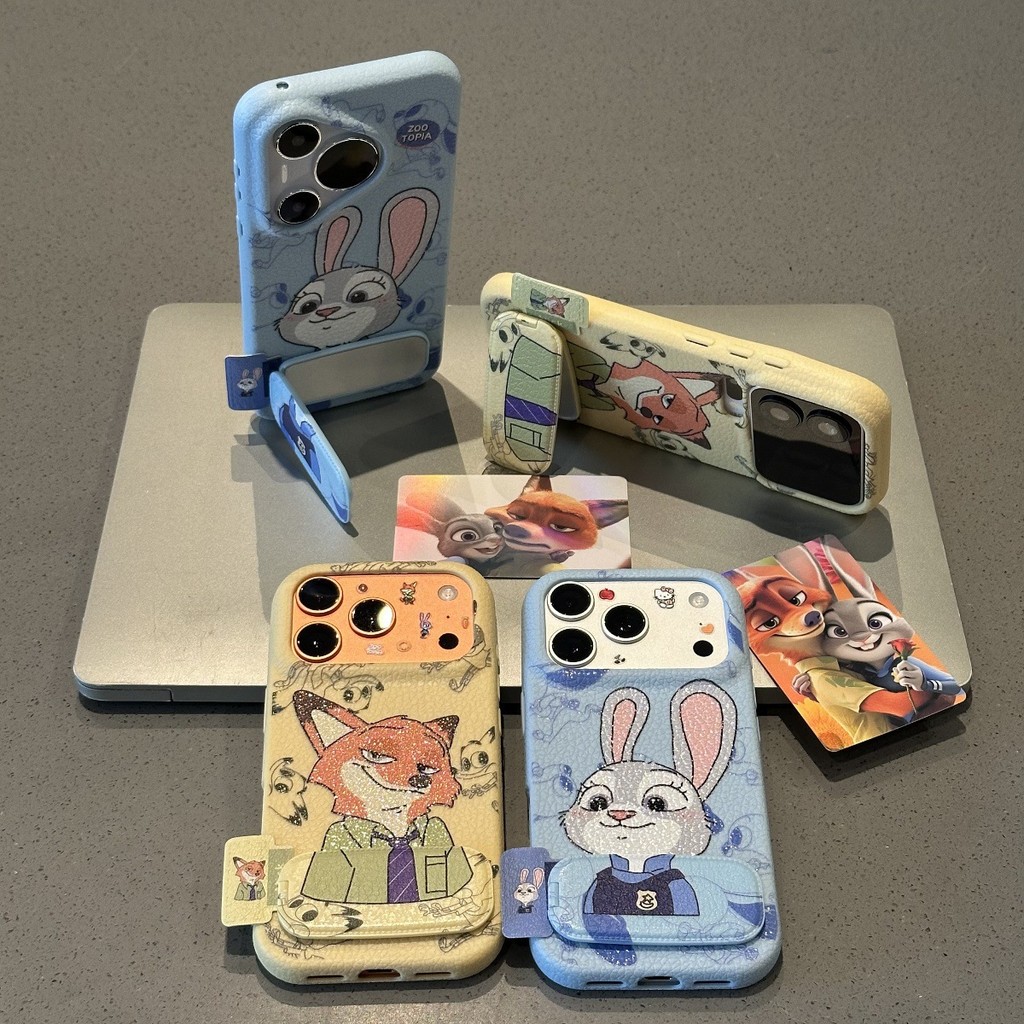 Ốp lưng iPhone của Judy và Nick phù hợp cho iPhone17ProMax 17 16 15 14 13 12 11 kèm giá đỡ gương