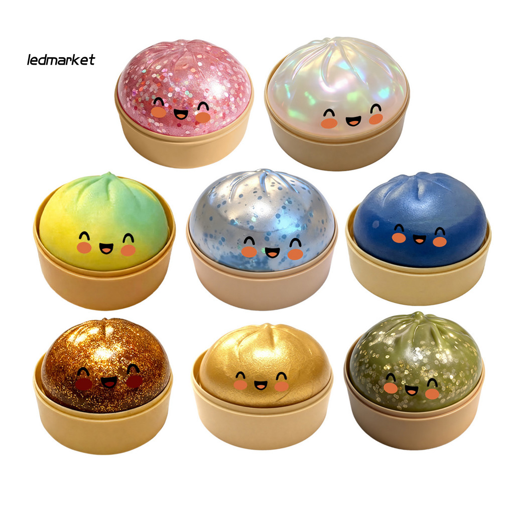 (Ledmarket) Đồ chơi bóp ngược Đồ chơi bóp Bun dễ thương – Dụng cụ giảm căng thẳng hình dạng Bun thực tế với biểu hiện đáng yêu Đồ chơi Fidget mềm dành cho trẻ em Người lớn Quà tặng hoàn hảo để thư giãn