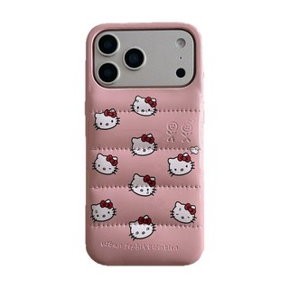 Áo khoác da xuống KT Cat iPhone14 / 13 Thích hợp cho vỏ điện thoại 17 / 16 / 15PROMAX Vỏ chống sốc Hàng hóa tại chỗ