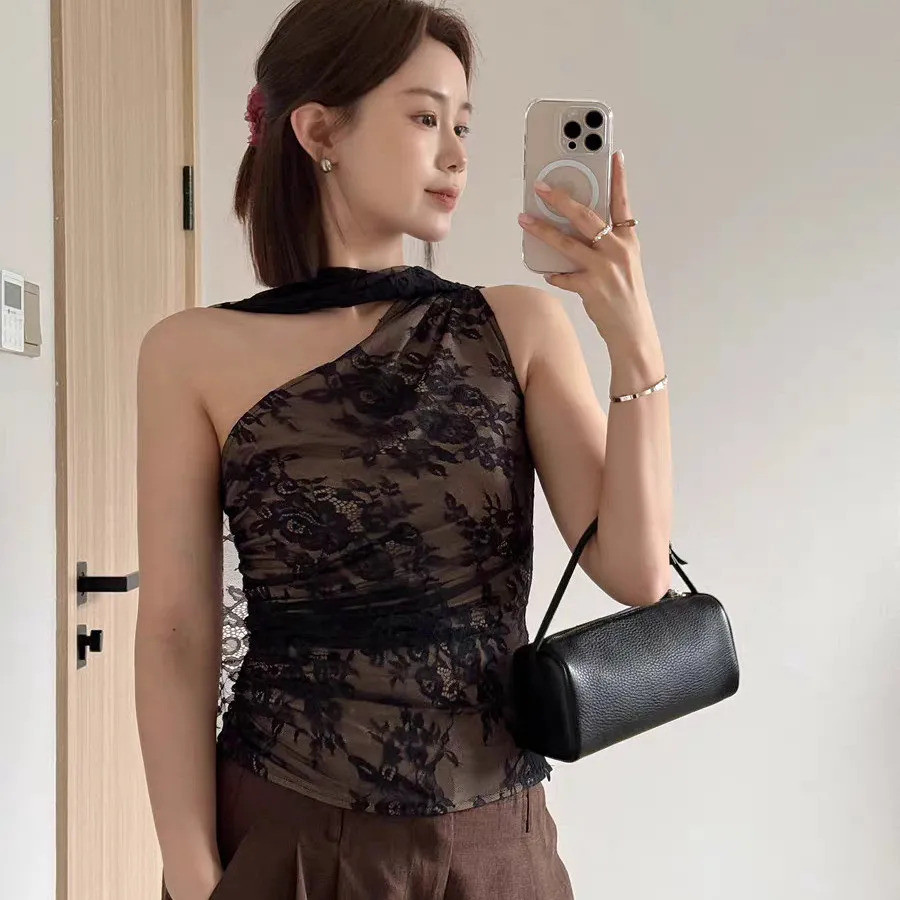 Milyfashion Ren Mỏng Gợi Cảm, Thời Trang Y2K Với Miếng Lót Ngực