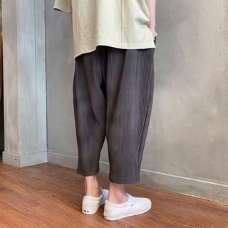 Miyake Quần Nam Mùa Hè Mắt Cá Mỏng, Co Dãn, Phong Cách Hàn Quốc