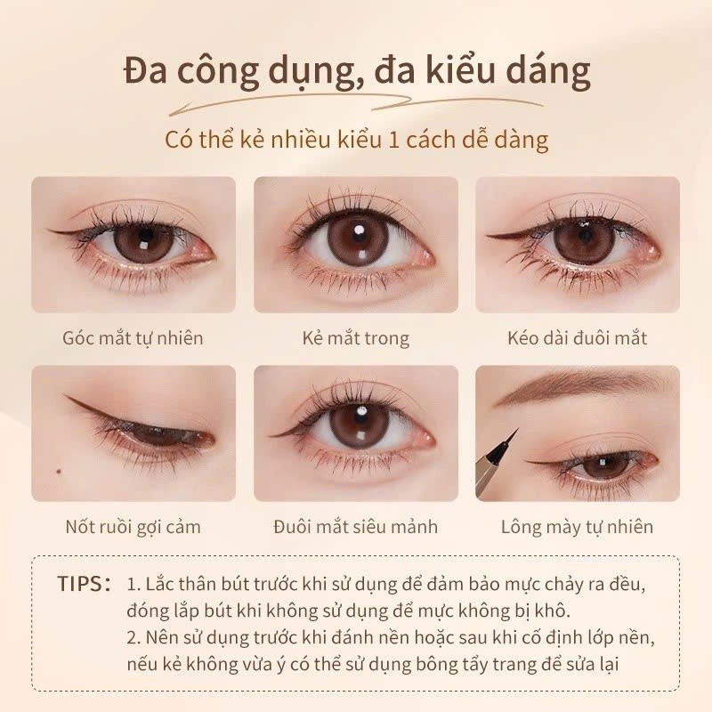 JUDYDOLL Bút Kẻ Mắt Nước 0.014mm – Đầu Siêu Mảnh, Lâu Trôi, Chống Nước, Không Nhòe.