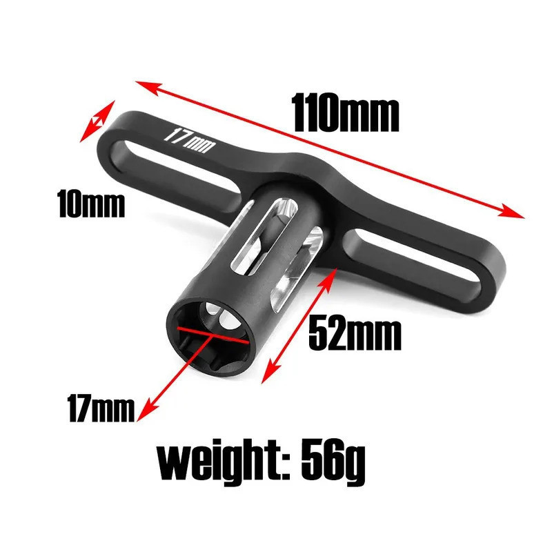 Hợp Kim Nhôm Kim Loại 17MM Bánh Xe Lục Giác Cờ Lê Dụng Cụ HEX Hạt Tay Xe RC Cho 1 / 8 1 / 10 Off-Road RC Xe Quái Vật Xe Tải Bánh Xích Lốp