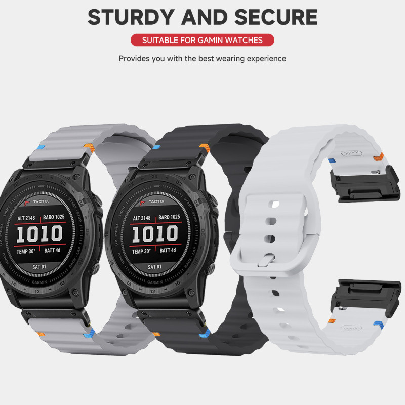 26mm 22mm Dây đeo silicon cho Garmin Fenix 8 7 7X 6X Pro 5X Plus 47mm 51mm Quick Fit Vòng đeo tay