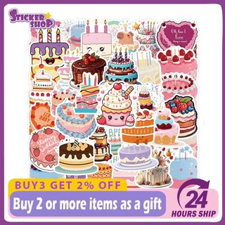 56 Chiếc Bánh Sinh Nhật Miếng Dán Hoạt Hình Graffiti DIY Laptop Guitar Quà Tặng Chống Thấm Nước Miếng Dán Đồ Chơi Trẻ Em