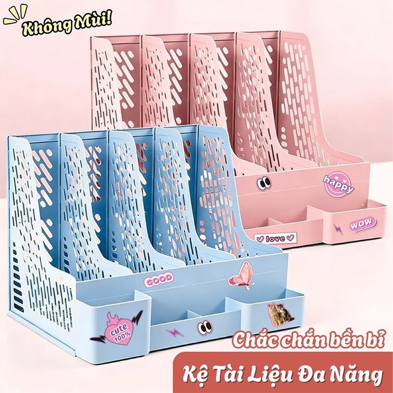 Giá Để Tài Liệu 4 Ngăn - Kệ Nhựa Đựng Sách Bền Bỉ Cho Học Tập Và Văn Phòng, Gọn Gàng