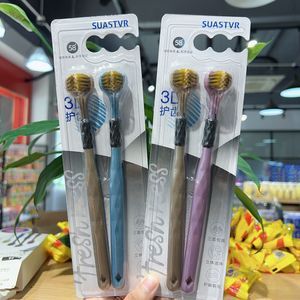 Bàn chải đánh răng ba mặt 36 độ Người lớn Bé trai Bé gái Trẻ em Bàn chải đánh răng 3d Tất cả các vòng Bọc bàn chải kẽ răng Không góc chết L