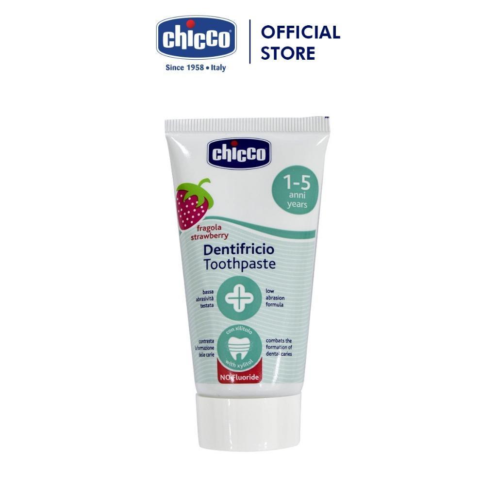 Kem đánh răng Chicco hương dâu 12M+ tuýp du lịch 15ml
