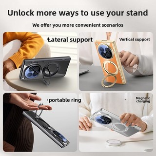 Sang trọng 360° Giá đỡ vòng mạ xoay từ tính cho OPPO Find N6 Find N5 Ốp điện thoại bảo vệ
