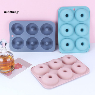 Chảo Nướng Khuôn Silicon 6 Khoang Chống Dính, Chịu Nhiệt, Không Độc Hại, Dễ Dọn Cho Muffins, Bagels, Donut