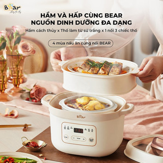 HỎA TỐC | Nồi nấu chậm 1.6L Bear SB-NNC16, 6 chức năng nấu, hẹn giờ tiện lợi, giữ trọn dinh dưỡng.