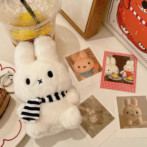 Dễ Thương Sang Trọng Khăn Miffy Thỏ Búp Bê Móc Khóa Mặt Dây Chuyền Sinh Viên Cô Gái Túi Hoạt Hình Trang Trí Mặt Dây Chuyền Quà Tặng Sinh Nhật
