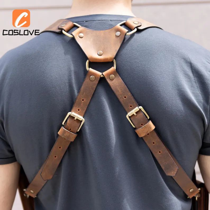 Trang phục cosplay Leon S. Kennedy Resident Evil 4, phù hợp cho người phụ nữ với dây vai và đạo cụ kèm theo