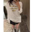 Áo thun dài tay đính kim cương giả Logo vàng AC