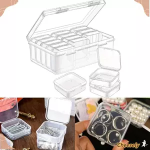 Hộp lưu trữ trong suốt CHEESELY, Hộp đựng hạt 12 / 15 / 16Grids bằng nhựa, Hộp đóng gói hạt đa chức năng DIY Phụ kiện lưu trữ trang sức